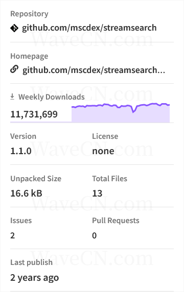 streamsearch on npmjs.com